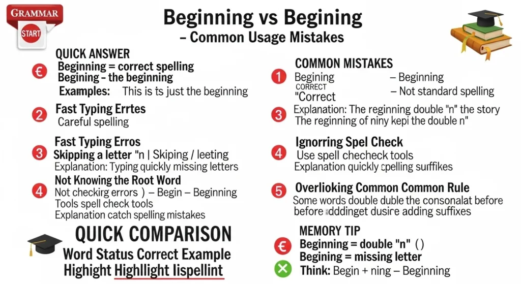 Common Mistakes with Beginning or Begining