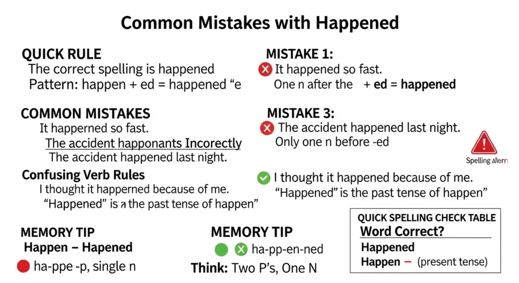 Common Mistakes with Happened or Happenned