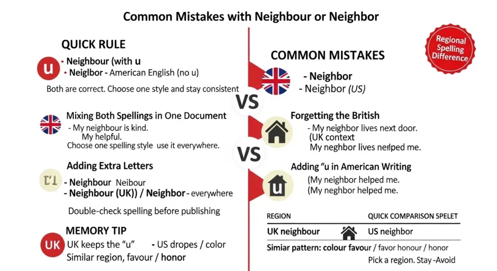 Common Mistakes with Neighbour or Neighbor 