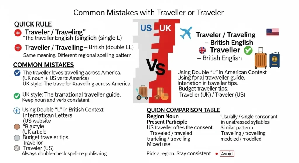 Common Mistakes with Traveller or Traveler ❌