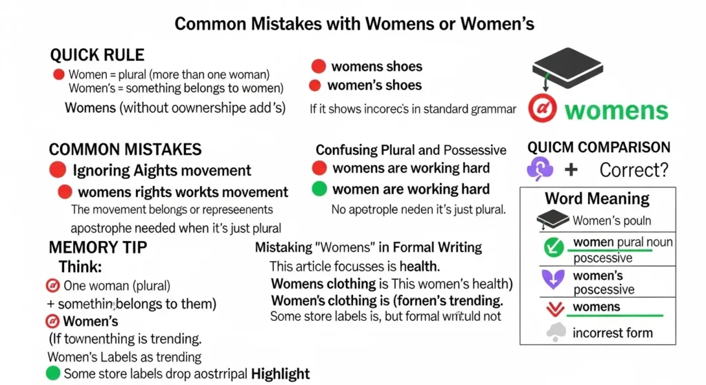 Common Mistakes with Womens or Women’s