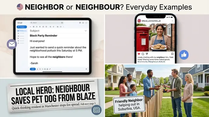 Neighbor or Neighbour in Everyday Examples