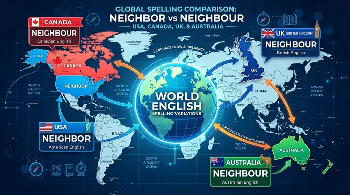 Neighbour vs Neighbor Spelling in USA, UK, Canada and Other Countries