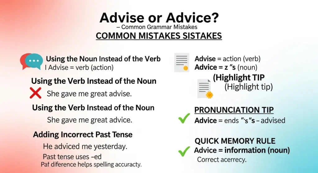 Common Mistakes with Advise or Advice