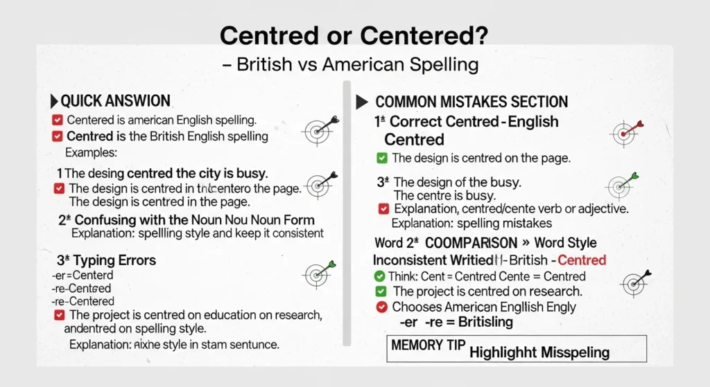 Common Mistakes with Centred or Centered