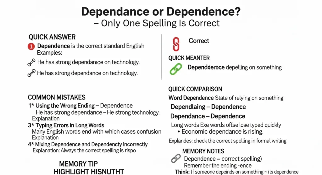 Common Mistakes with Dependance or Dependence