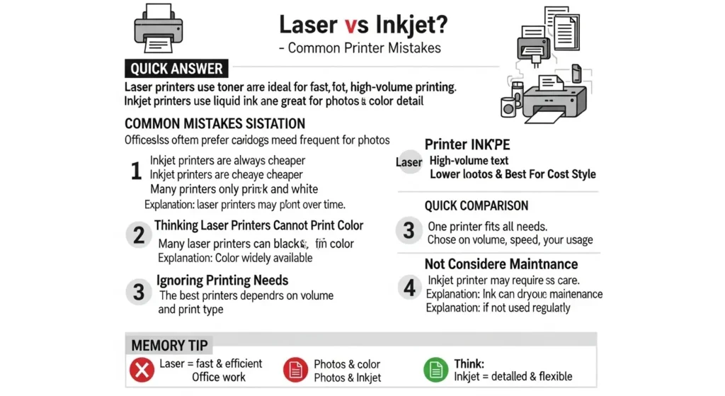 Common Mistakes with Laser or Inkjet