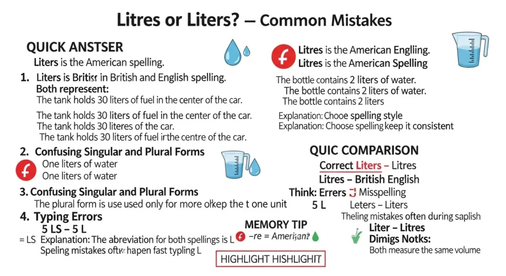 Common Mistakes with Litres or Liters