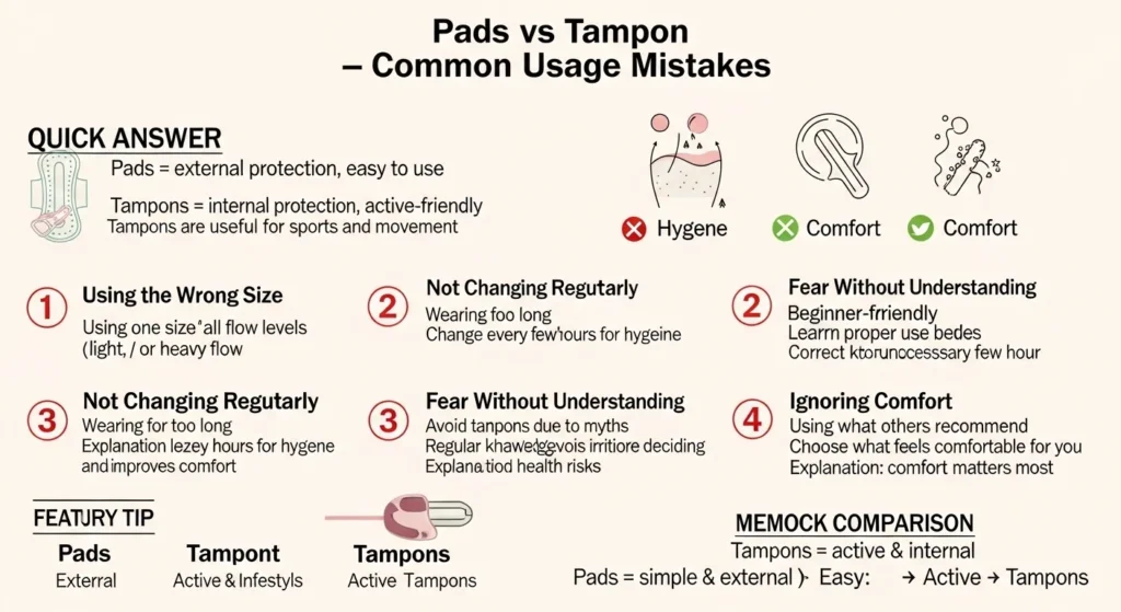 Common Mistakes with Pads or Tampons