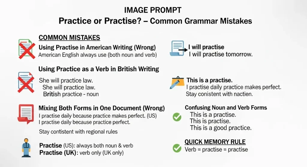 Common Mistakes with Practice or Practise