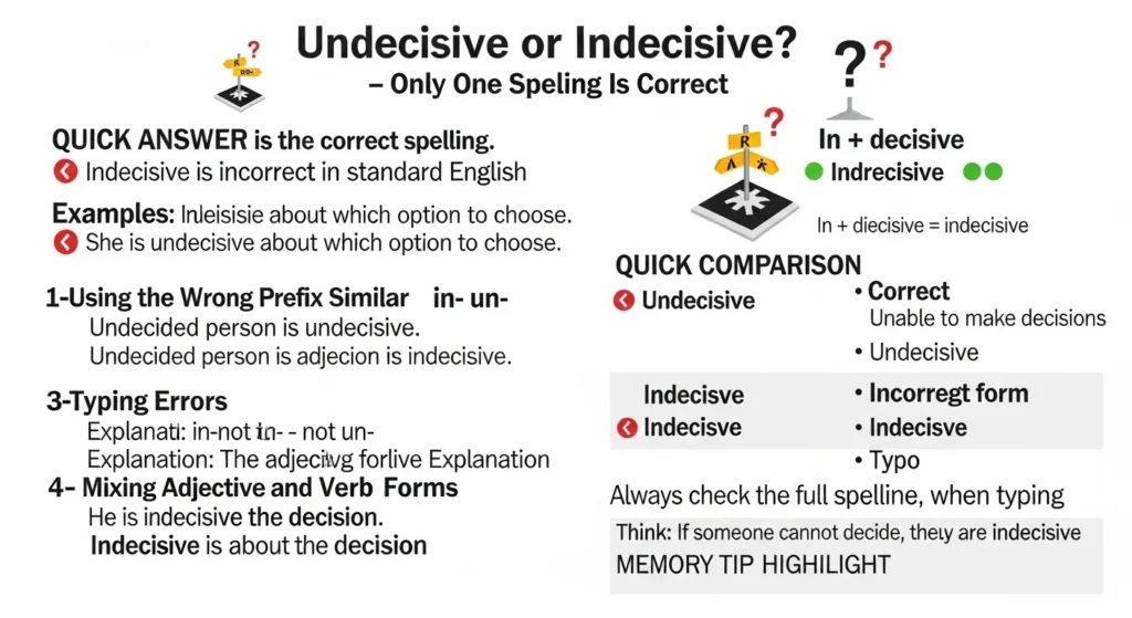 Common Mistakes with Undecisive or Indecisive