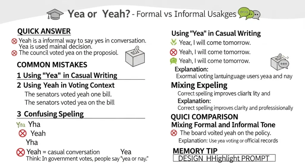 Common Mistakes with Yea or Yeah