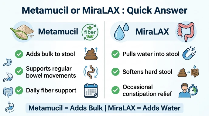 Metamucil or MiraLAX : Quick Answer