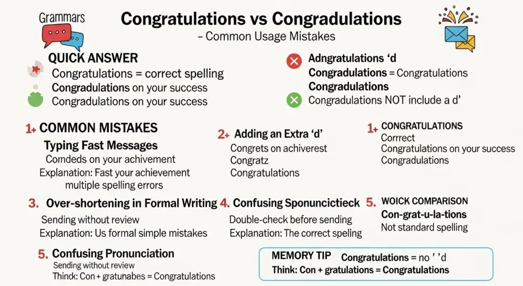 Common Mistakes with Congratulations  and congradulations