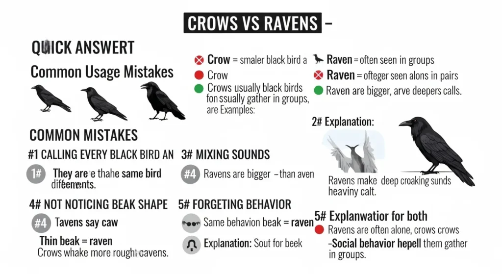 Common Mistakes with Crows or Ravens 