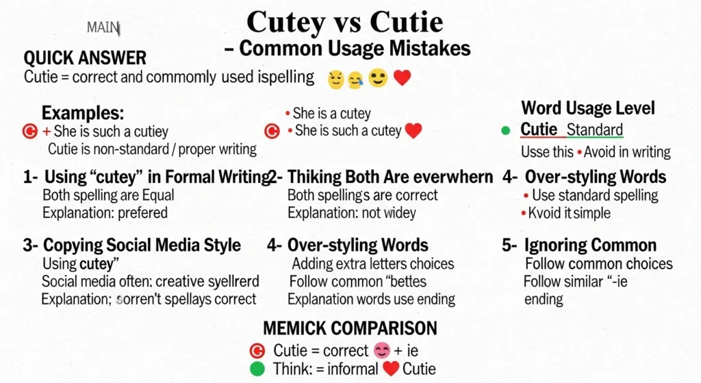 Common Mistakes with Cutey or Cutie