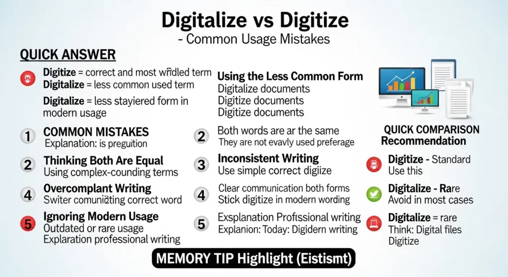 Common Mistakes with Digitalize or Digitize 
