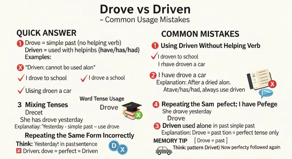 Common Mistakes with Drove or Driven or Driven