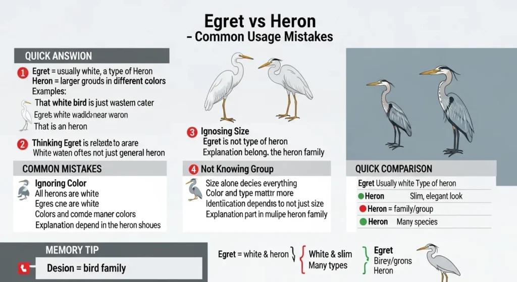Common Mistakes with Egret or Heron 