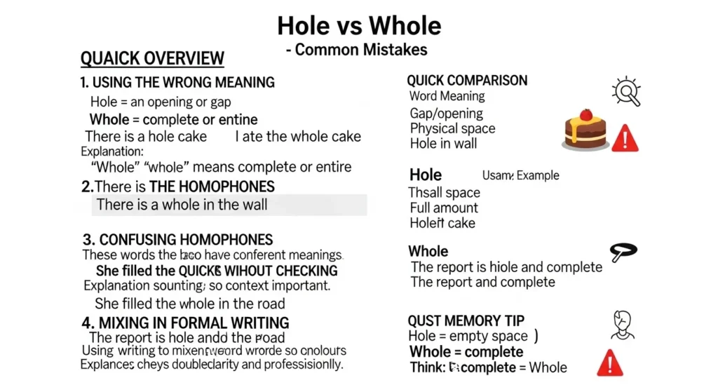 Common Mistakes with Hole or Whole