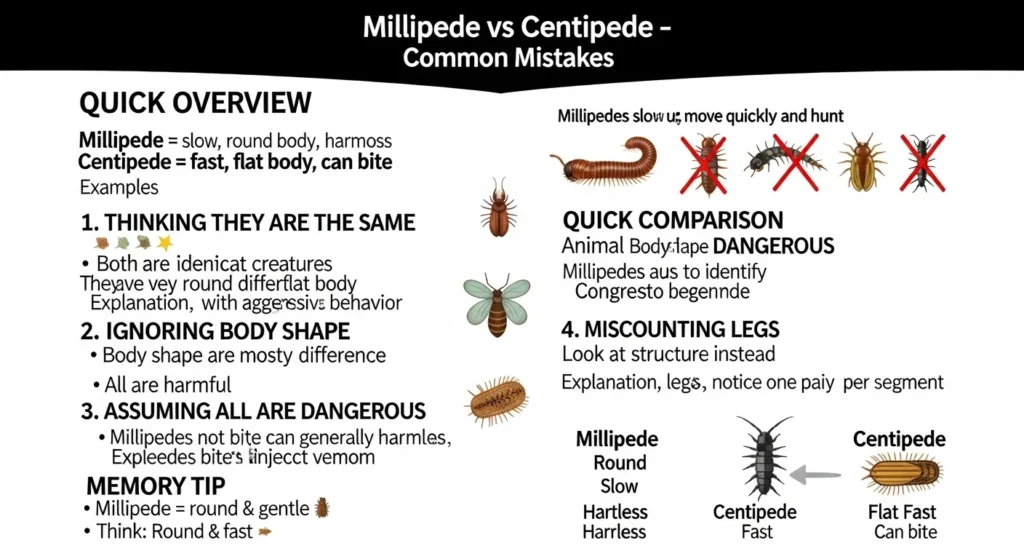 Common Mistakes with Millipede or Centipede