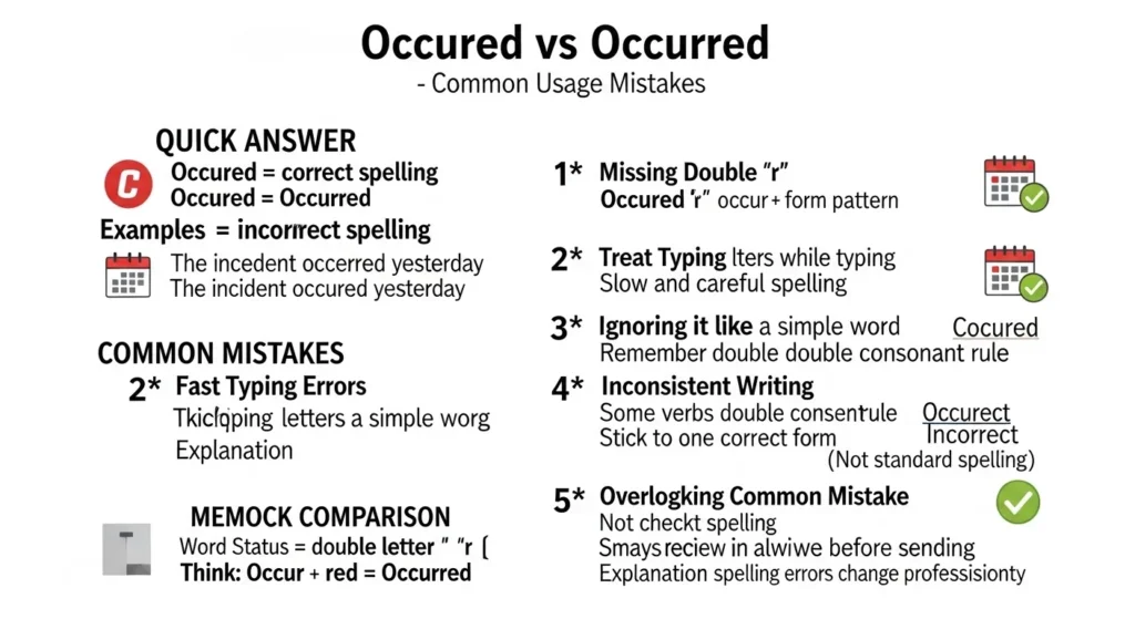 Common Mistakes with Occured or Occurred 