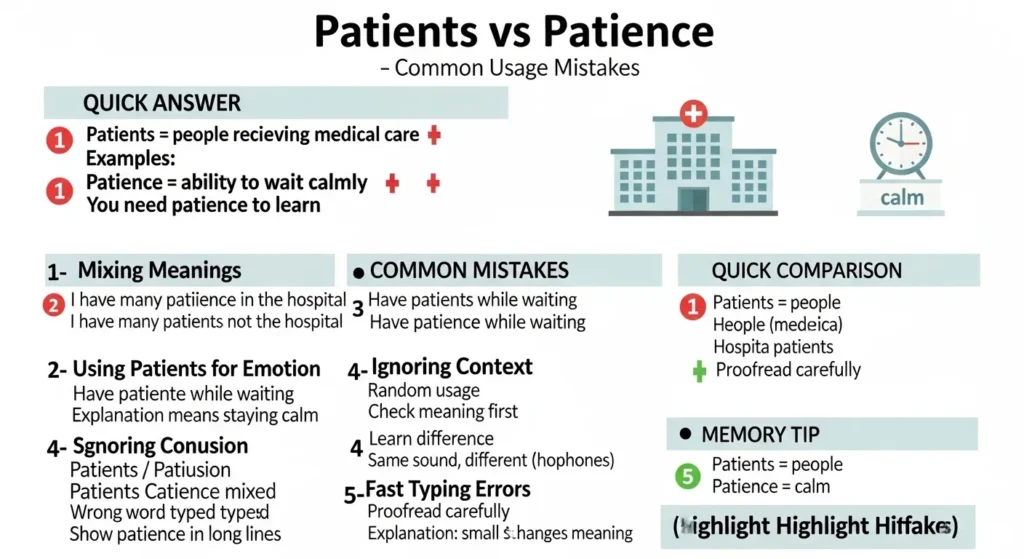 Common Mistakes with Patients or Patience 