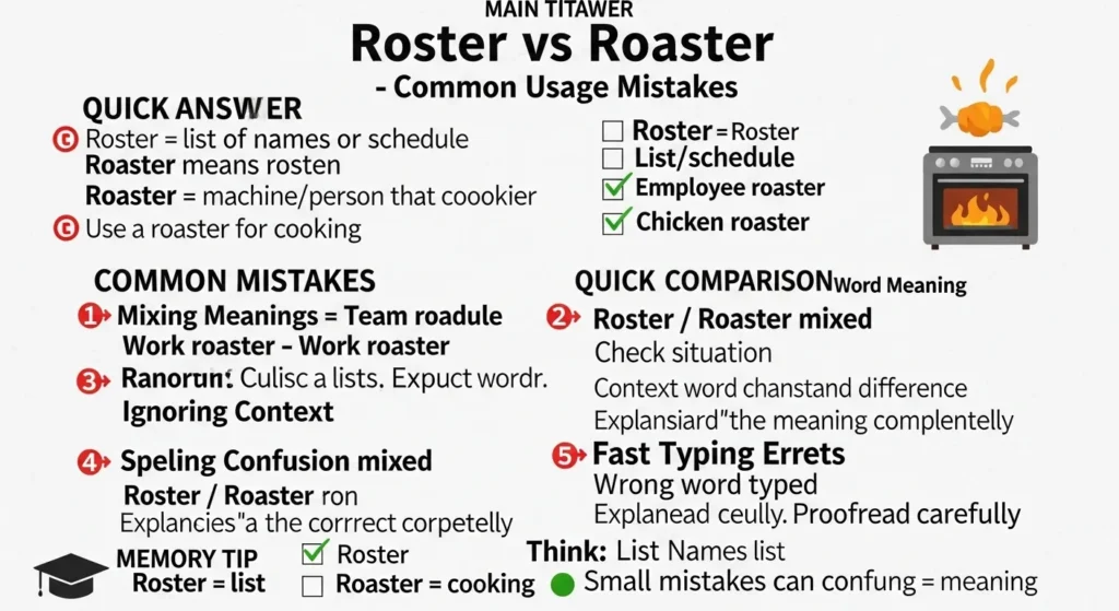 Common Mistakes with Roster or Roaster