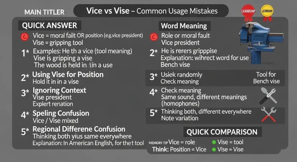 Common Mistakes with Vice or Vise