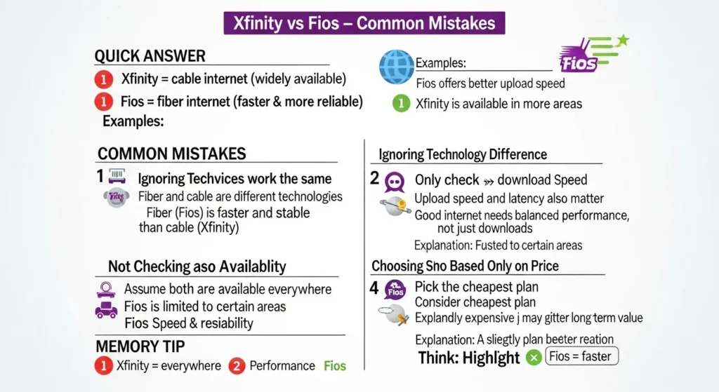 Common Mistakes with Xfinity or Fios