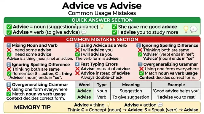 Common Mistakes with Advice or Advise 