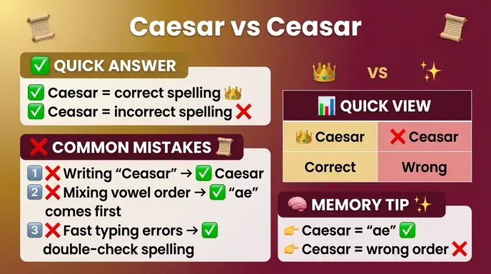 Common Mistakes with Caesar vs Ceasar