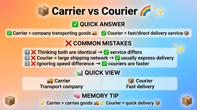 Common Mistakes with Carrier or Courier