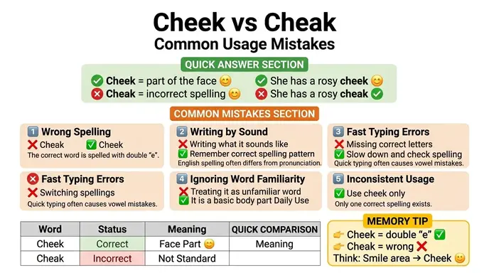 Common Mistakes with Cheek or Cheak