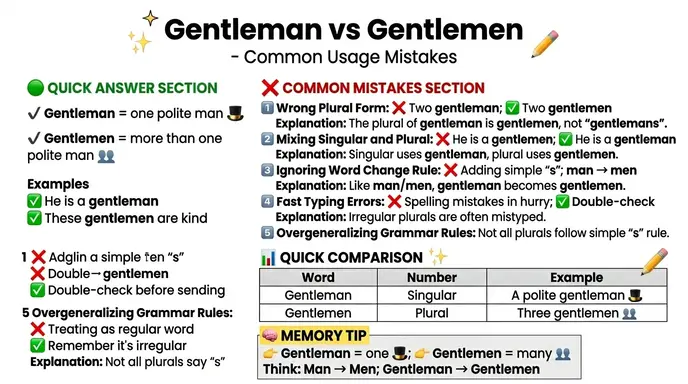 Common Mistakes with Gentlemen or Gentleman