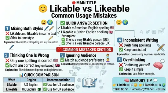 Common Mistakes with Likable or Likeable