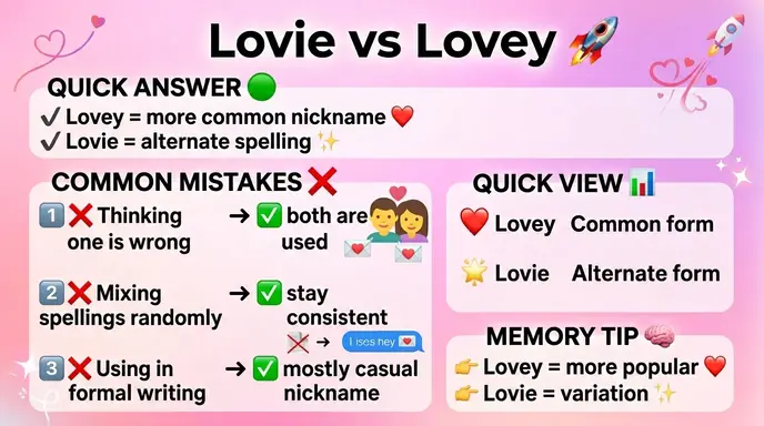 Common Mistakes with Lovie or Lovey