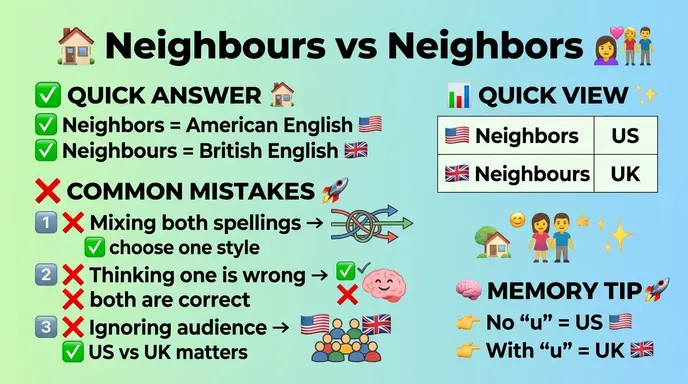 Common Mistakes with Neighbours or Neighbors