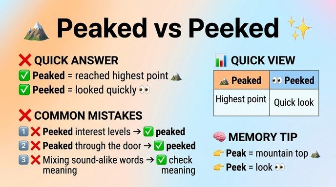 Common Mistakes with Peaked or Peeked