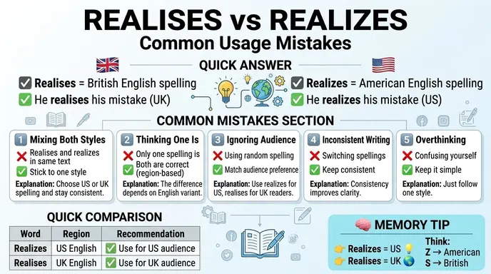 Common Mistakes with Realises or Realizes