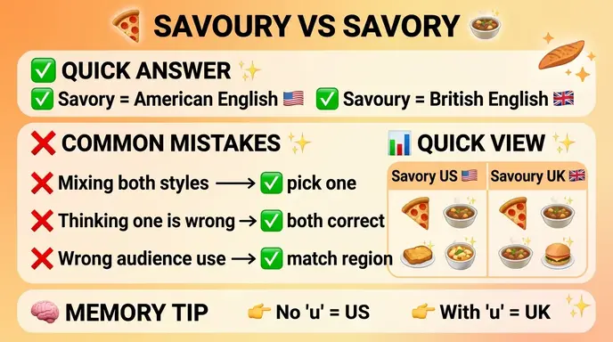 Common Mistakes with Savoury or Savory