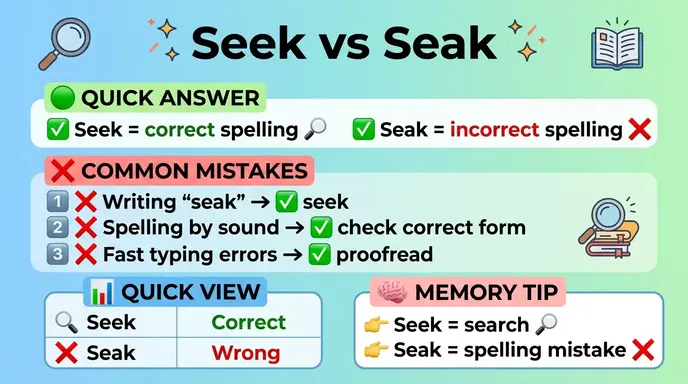 Common Mistakes with Seek or Seak 