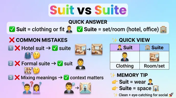 Common Mistakes with Suit or Suite