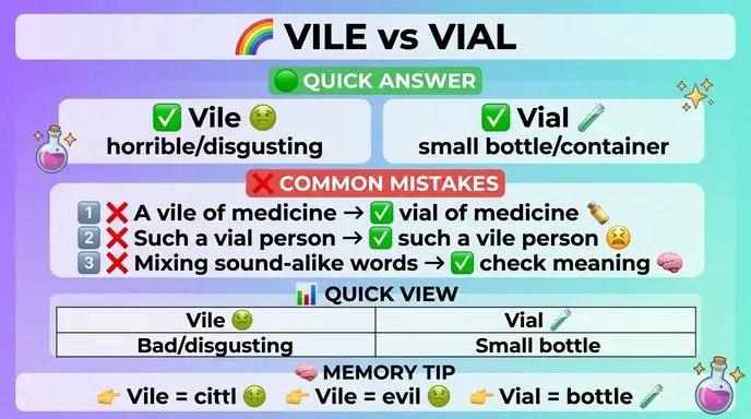 Common Mistakes with Vile or Vial