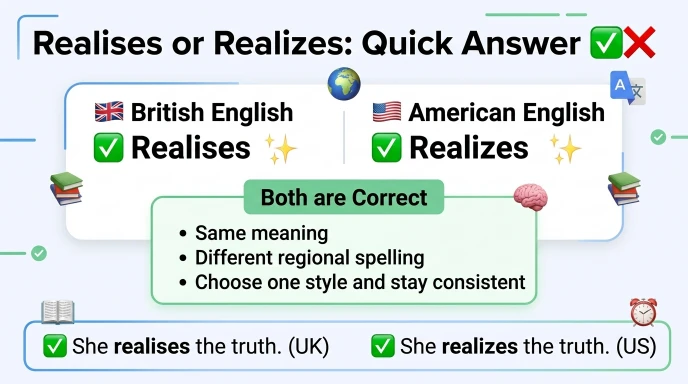 Realises or Realizes: Quick Answer