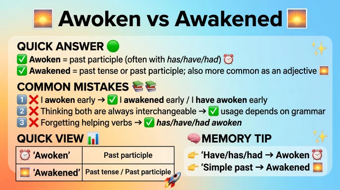 Common Mistakes with Awoken or Awakened
