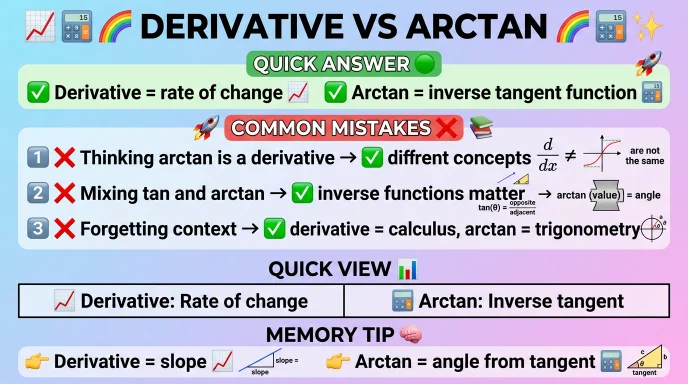 Common Mistakes with Derivative or Arctan
