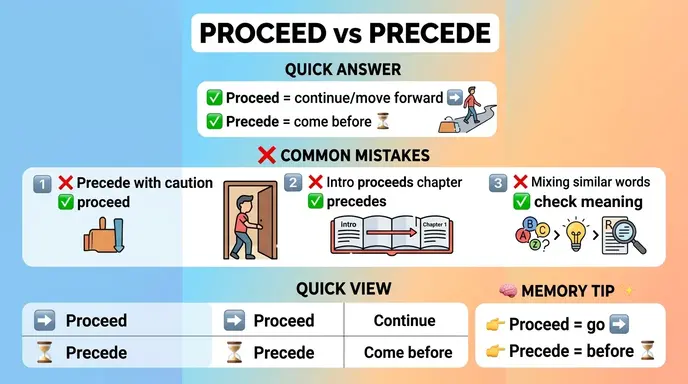 Common Mistakes with Proceed or Precede