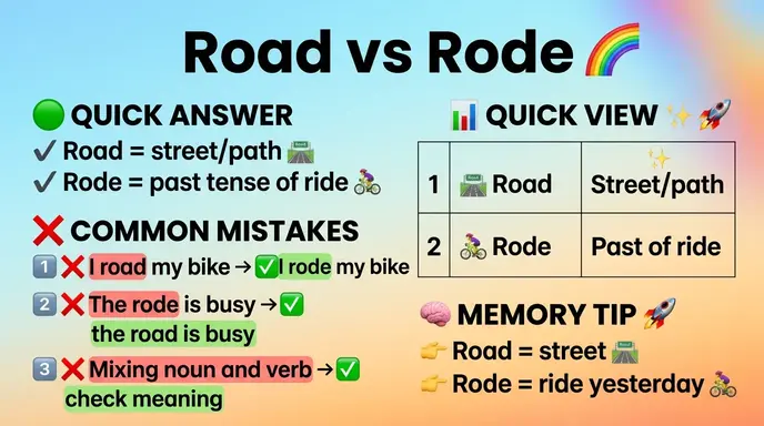 Common Mistakes with Road or Rode 