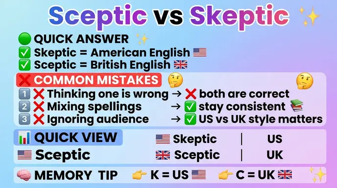 Common Mistakes with Sceptic or Skeptic